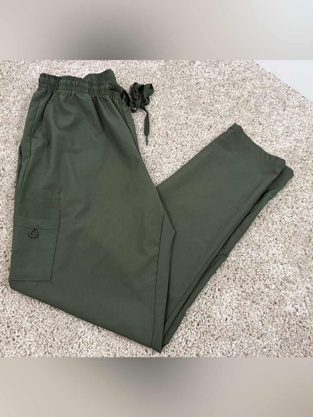 Women's Olive Green Cargo Joggers with Drawstring Waist